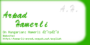 arpad hamerli business card